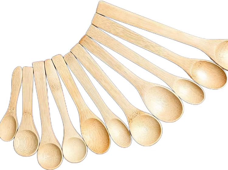 Wholesale High Quality Natural Bamboo Scoop for Face Cream Mini Bamboo Cosmetic Spoons Medicine Spoon
