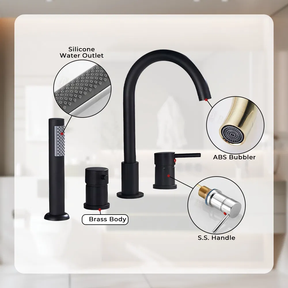 Modern Brass Dual Handle Bath Faucet with Elegant Design