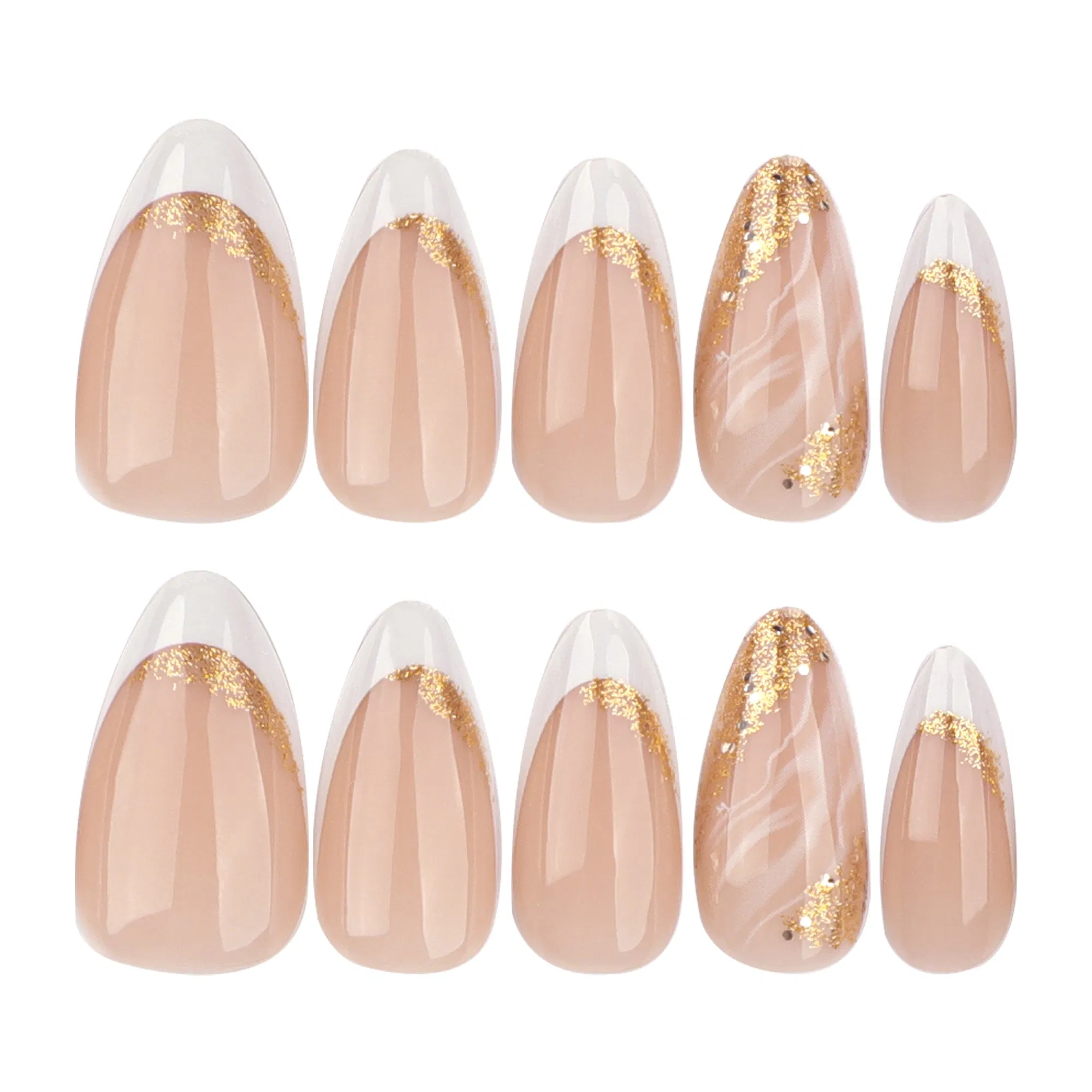 High Quality Press on Nails Fashion 24PCS Nails Reusable Press on False Nails with French Tip