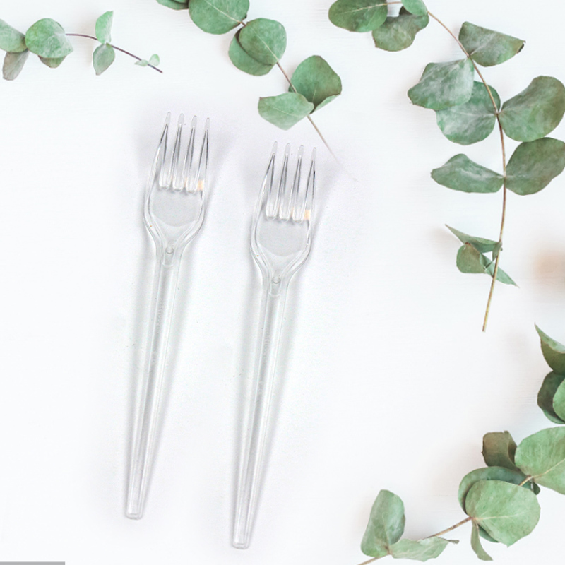 2g PS Clear Fork Disposable Plastic Cutlery 165mm PS Plastic Fork