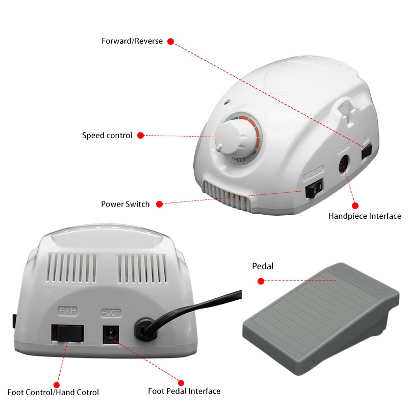 45000rpm Marathon Micromotor Champion-3 Electric Nail Drill Manicure Machine Dental Lab Equipment