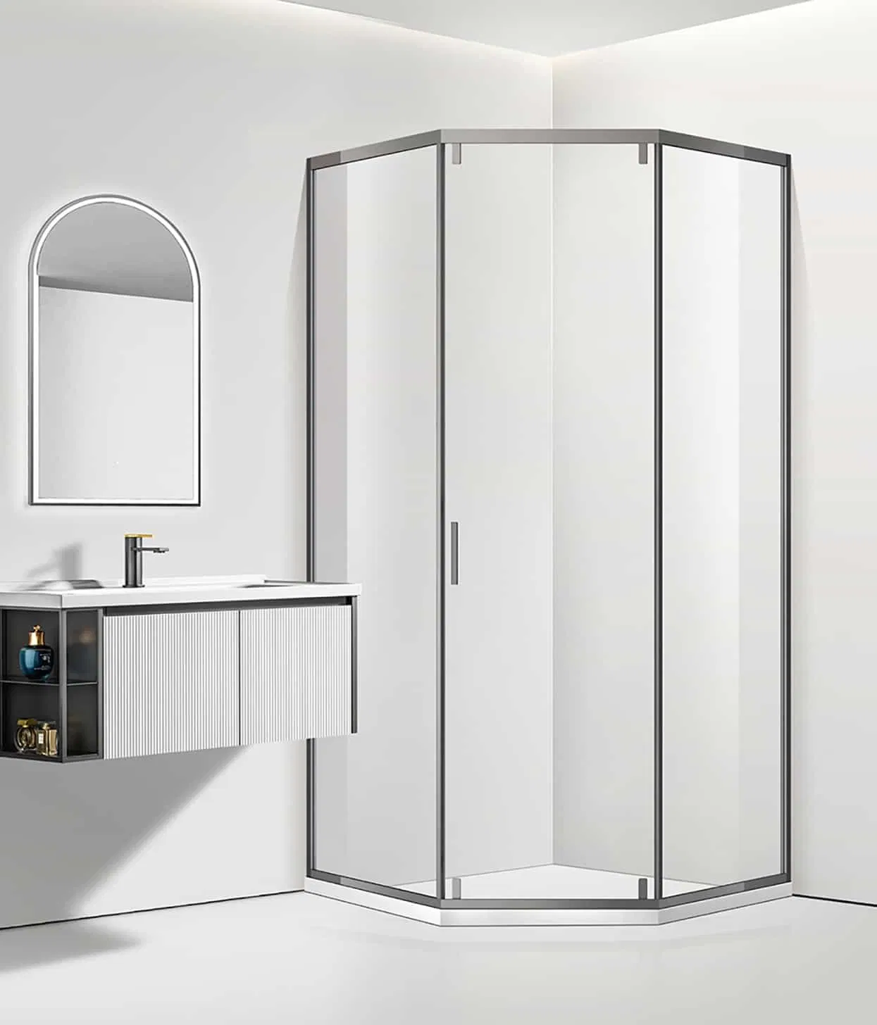 Mobile Slippery Tempered Glass Shower Door with Shatter-Resistant