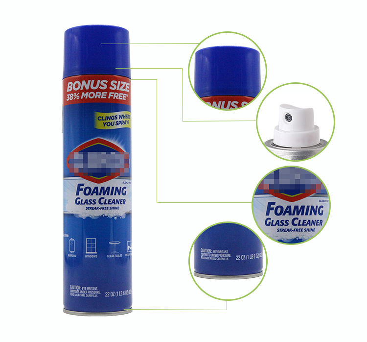 Factory Price High Quality Effective Cleaning Car Windshield Home Glass Cleaner Foam Detergent Spray