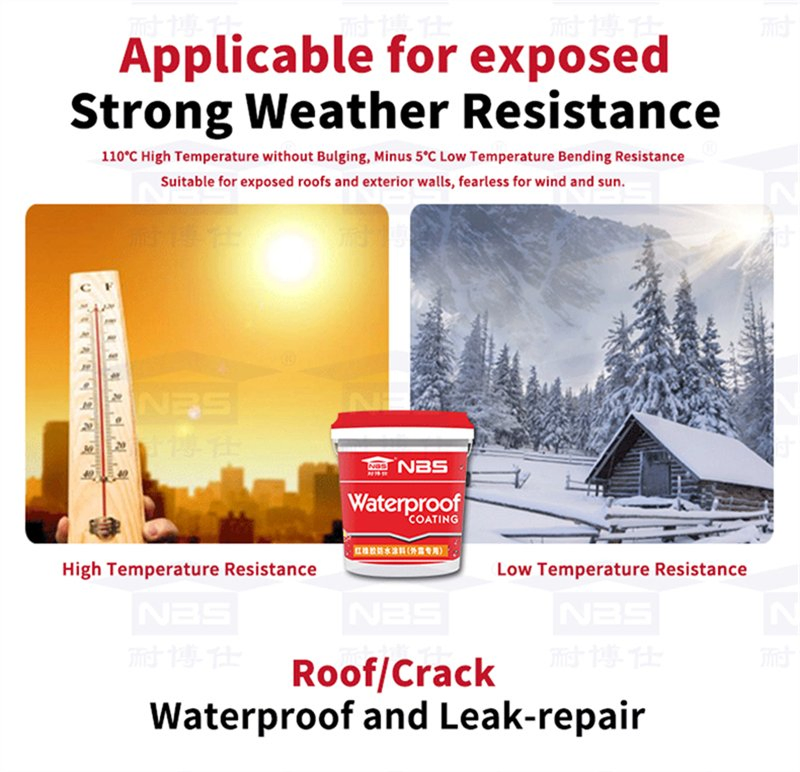 Nbs-135 Rubber Waterproof Coating Elastic Crack Resistant Weather Resistant for Roof Protection