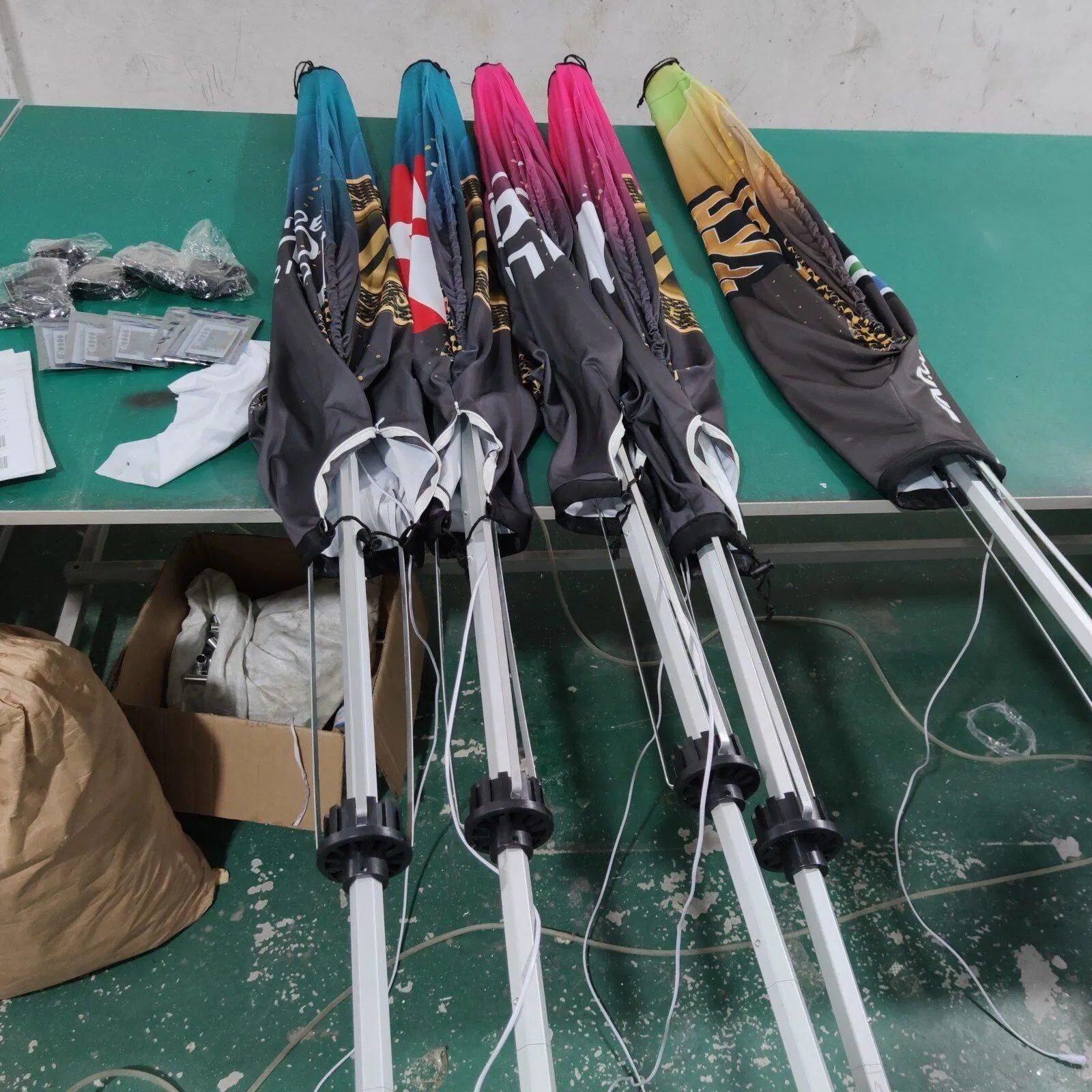 Vibrant Outdoor Pop-up Banner with LED Lanterns for Events