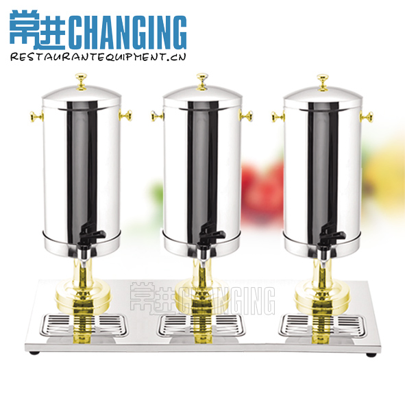 Triple-Tank Stainless Steel Milk Dispenser with Gold-Plated (MD-3B)