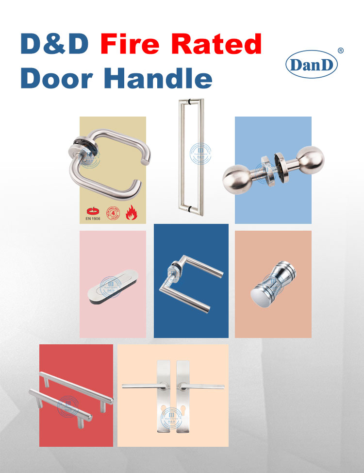 Guangdong En1906 Fire Rated Lock Hardware Interior CE Stainless Steel Luxury Round Smart Glass Gold Brass Alloy KIA Main Door Handle for Bedroom Hotel Bathroom