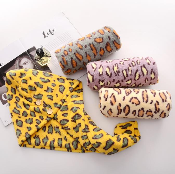 25*65cm Yellow Coral Velvet Dry Cap Strong Absorbent Double Cap Head Towel