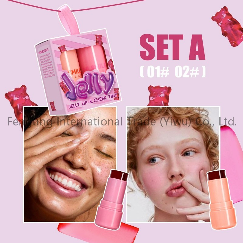Custom Logo Jelly Stick Blush Tint for Lip and Cheek Aloe Material Cooling Water Jelly Blush Tints