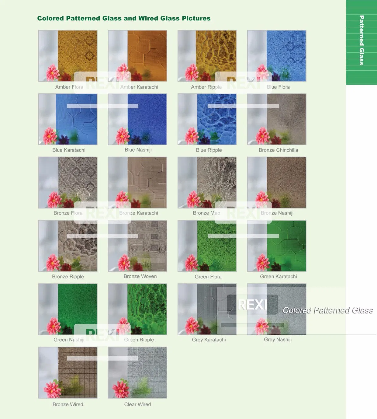 Декоративное стекло с узором, травленое, лакированное