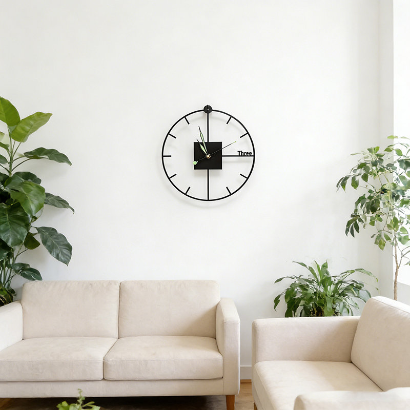 Modern Minimalist Iron Metal Wall Clock for Living Room Decor