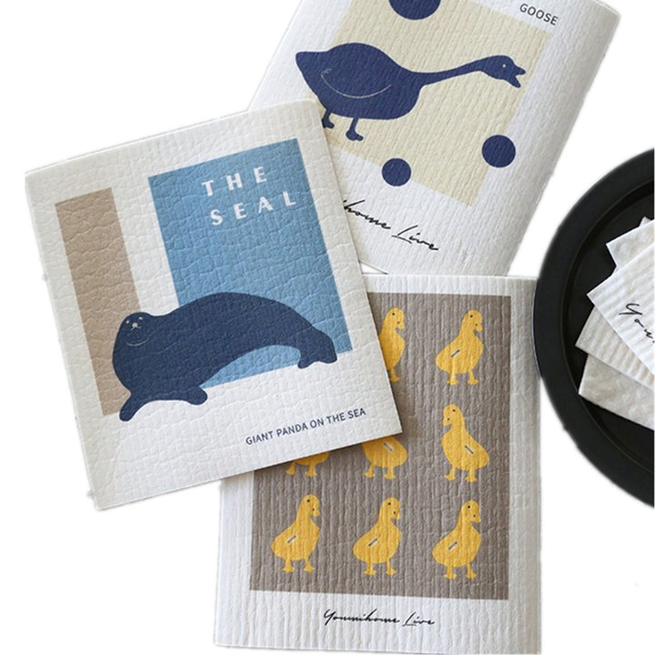 Wholesale Custom Printing Biodegradable Swedish Dish Cloth Cellulose Sponge