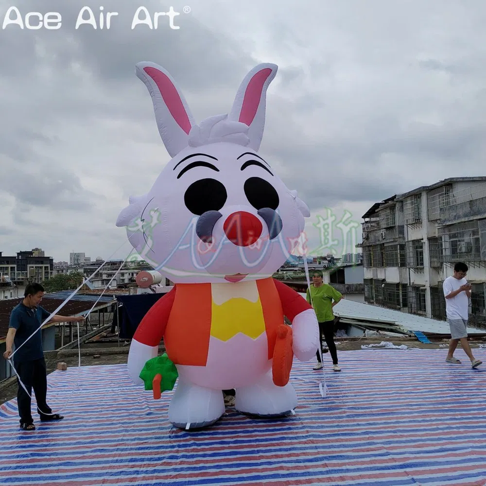4m High Inflatable Cartoon Bunny Alice in Wonderland Inflatable Cute Rabbit Balloon for Party or Stage Display