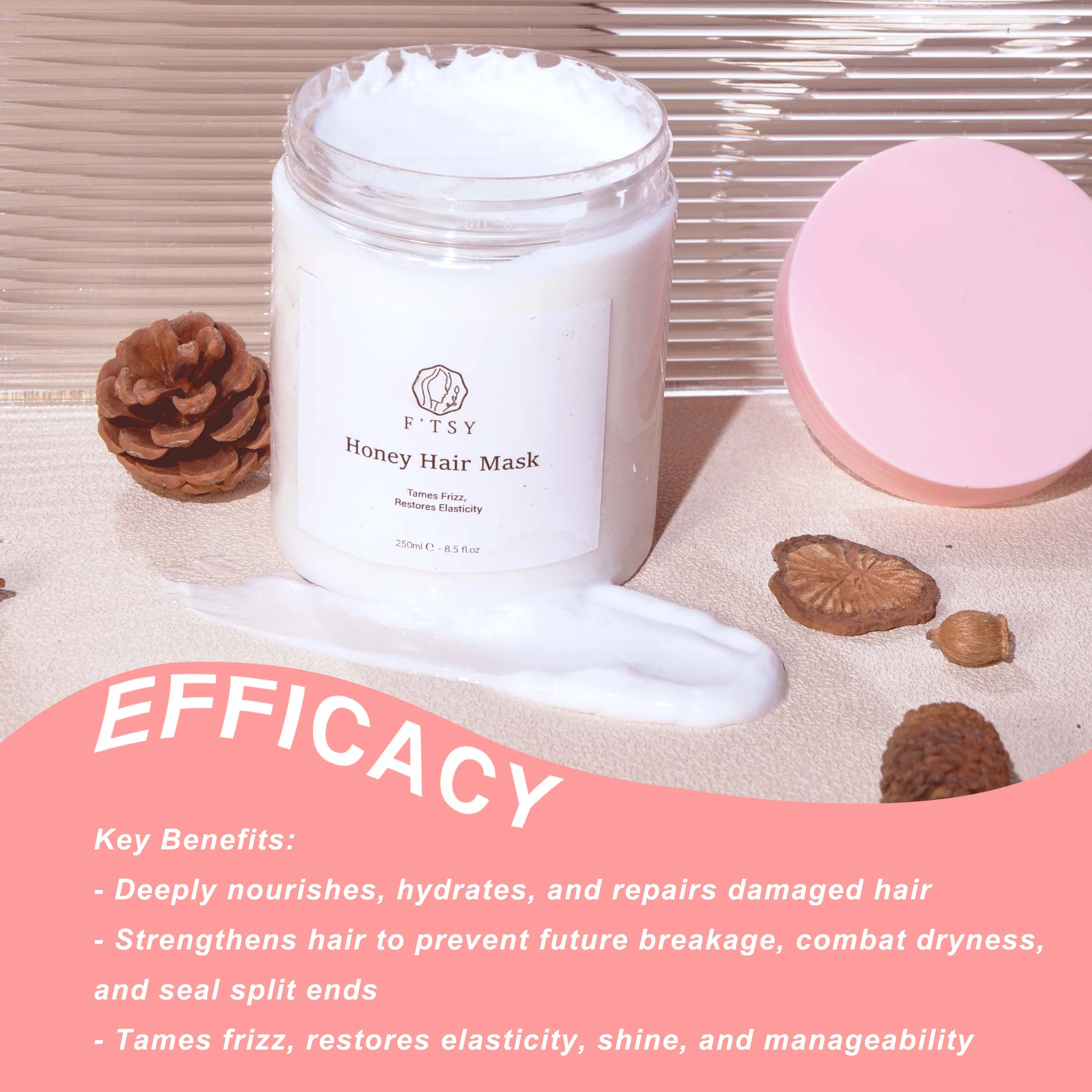 Private Label Natural Herbal Moisturizing Nourishing Soothing Honey Hair Repair Mask