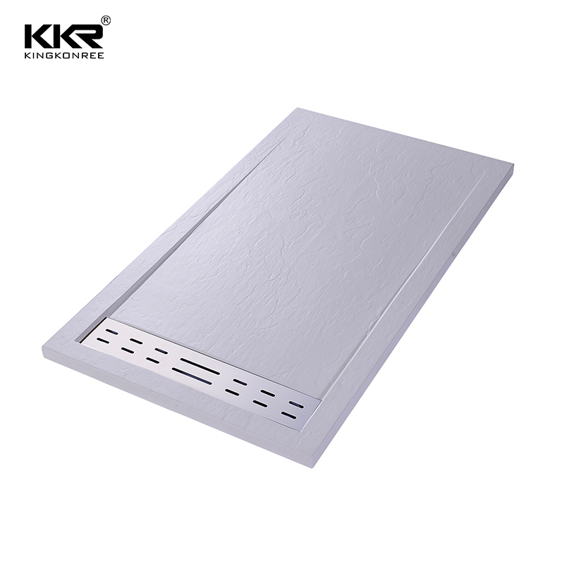 Rectangular White Modern Bathroom Stone Shower Base