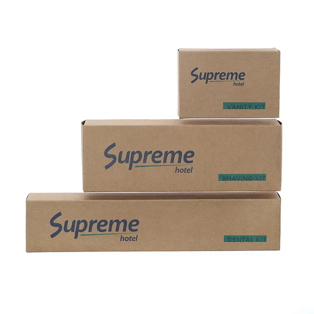 Luxury Hotel Amenities Sets in Kraft Box for Guest Room Using