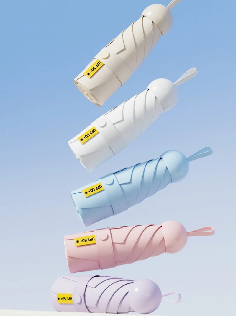 Mini Sun Umbrella Travel Umbrella Card Bag Umbrella Lightweight and Portable