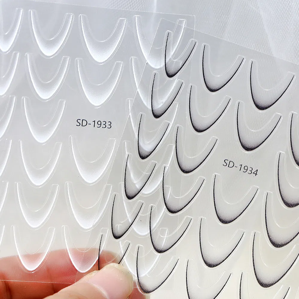 3D French Gradient Change Nail Art Custom Self Adhesive Waterproof DIY Nail Decal Decoration Sticker