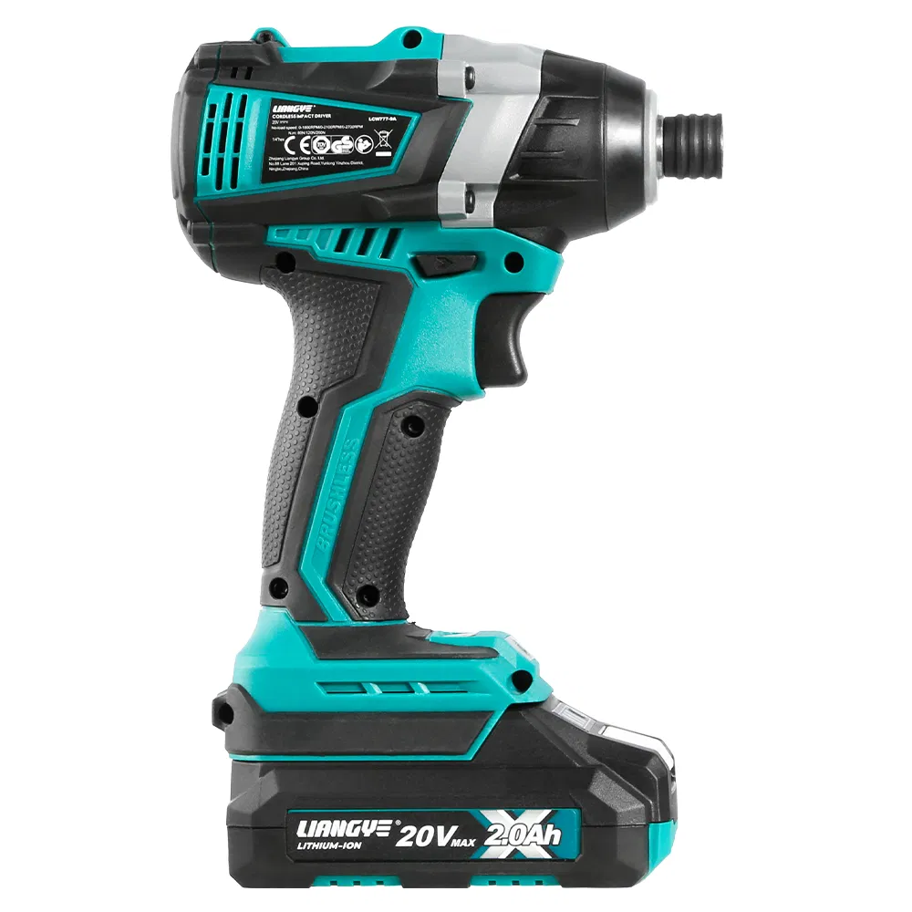 Liangye Ferramentas Battery Powered Tools 18V Impact Driver Brushless Impact Drill with 1/4 in. Hex Chuck Screwdriver