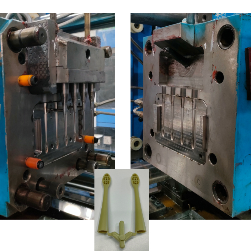 Custom Electric Toothbrush Plastic Parts Mold with 4 Cavities