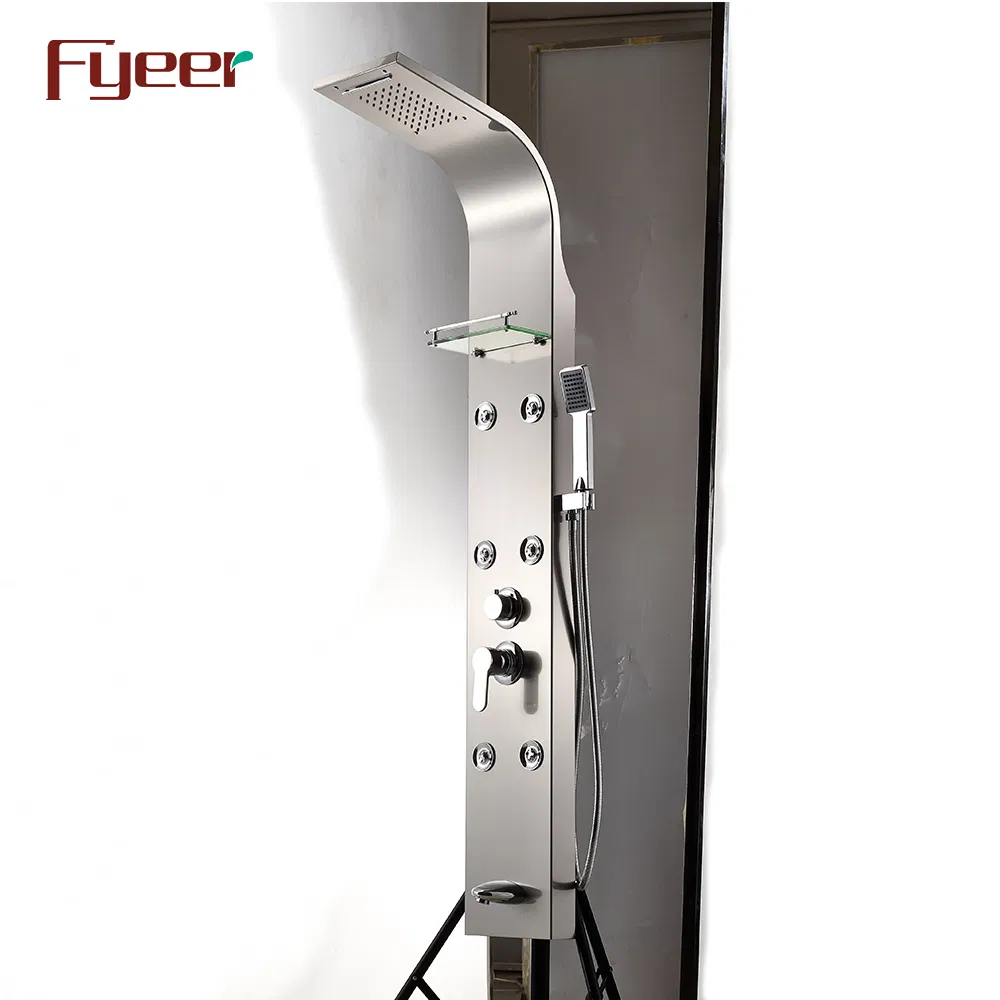 Fyeer Modern Wall Hanging Rainfall Stainless Steel Shower Panel