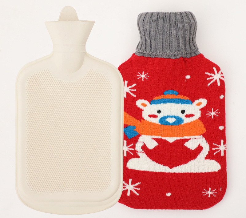 Personalized Custom Soft Hot Water Bottle Bag with Knitted Cover