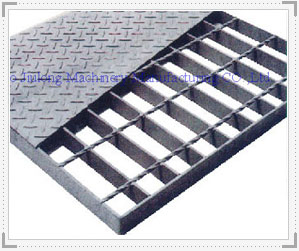 Galvanized Compound Steel Grating Panel Witg Checkered Plate on Top