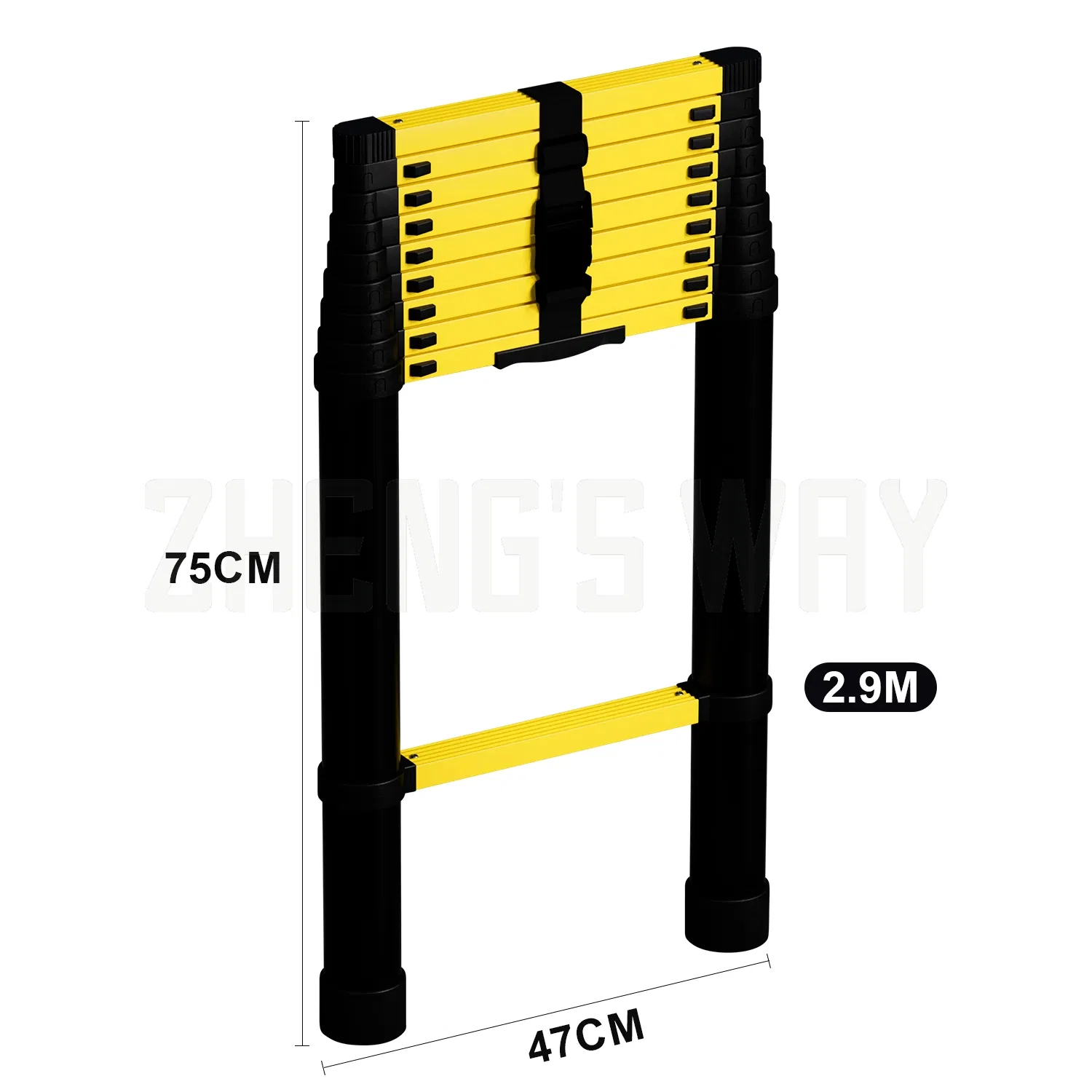 Stainless Steel Telescopic Ladder Extension Multi-Purpose Folding Industrial Household Step Ladder Adjustable Length Folding Steel Ladder