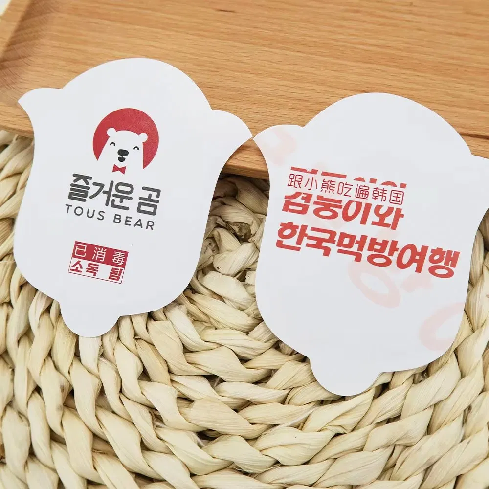 Custom Logo Spoon Cutlery Paper Bag Sleeve Cover Disposable Restaurant Hotel Knife Fork Flatware Silverware Paper Pouch Pocket