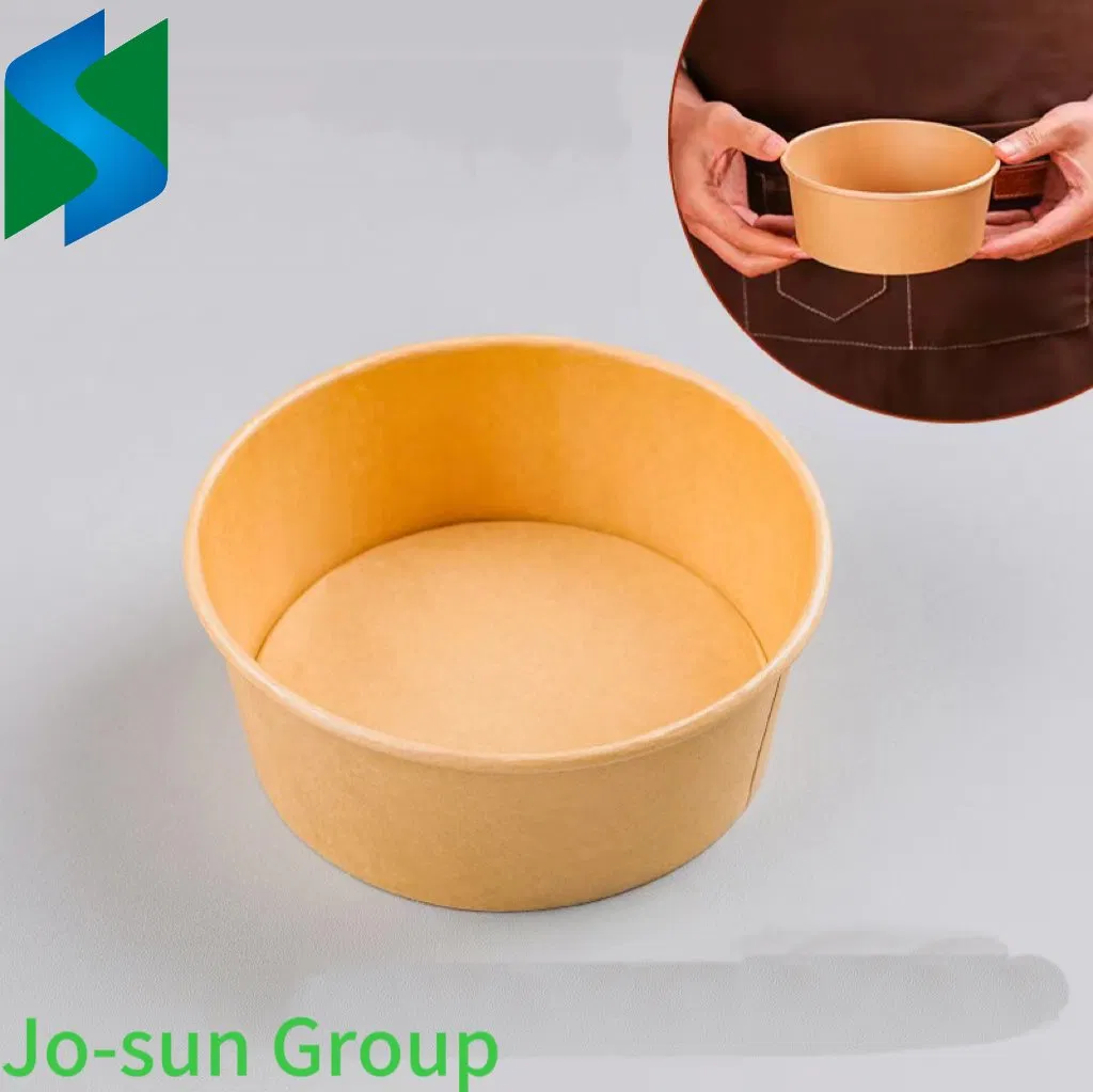 183 mm Round Large Recyclable Kraft Waterproof Disposable Biodegradable Paper Lunch Meal Bowl for Salad