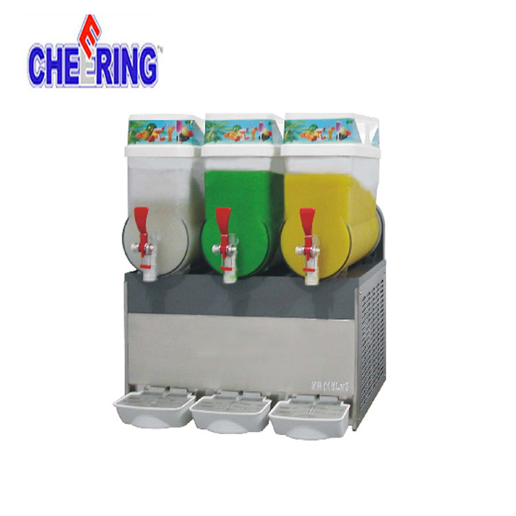 Cheering Two Tanks Commercial Vergetables and Fruits Beverage Refrigerated Juice Dispenser