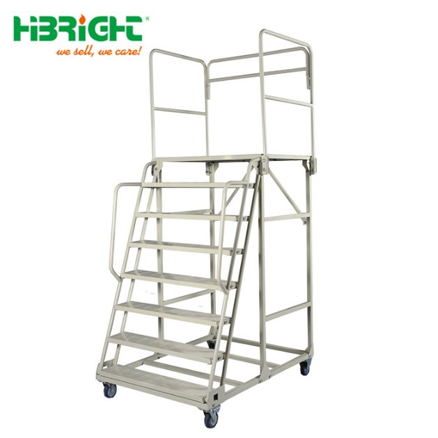 Adjustable Stock Picking Moveable Cart Step Ladder Truck