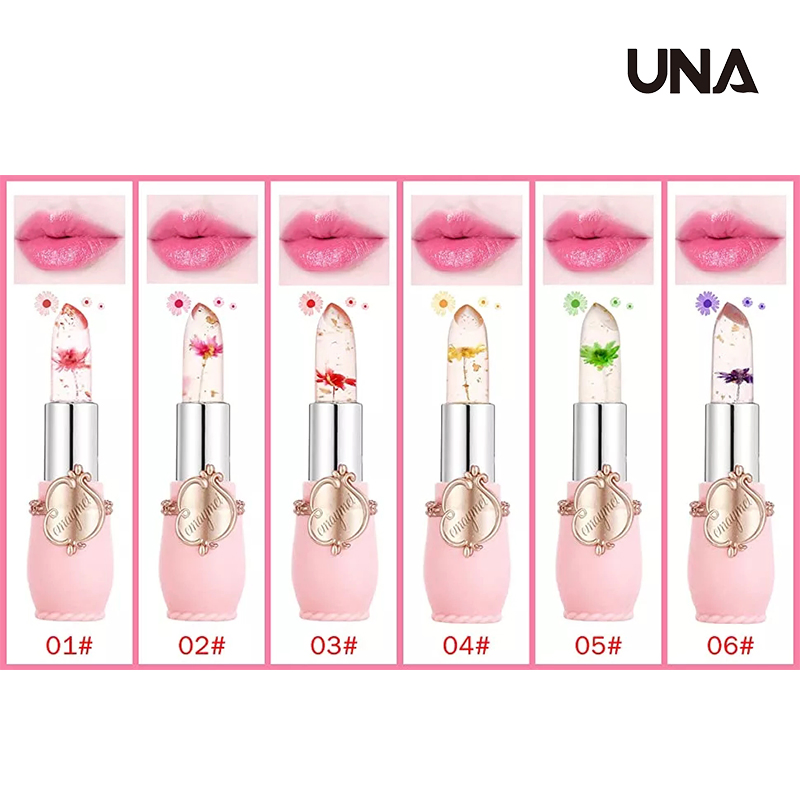 Wholesale Custom Transparent Flower Jelly Crystal Moisturizing Lip Makeup Color Changing Lipstick