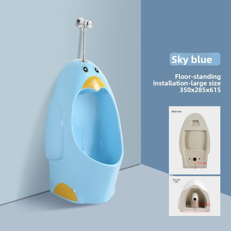 Stylish Floor-Mounted Urinal Ideal for Public Restroom Areas
