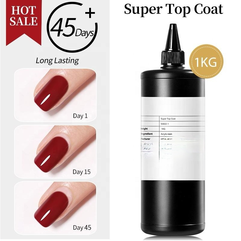 Glossy Long Lasting No Wipe 1kg Diamondl Top Coat UV Gel Polish