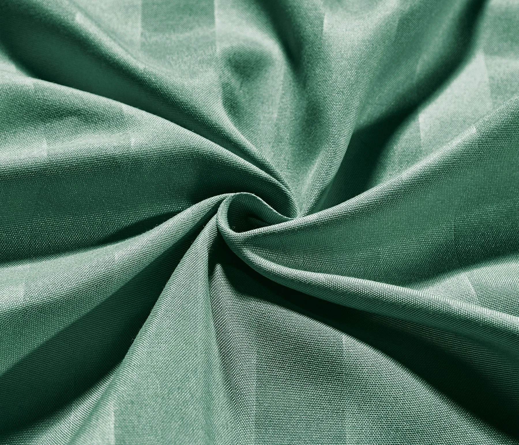 High-Quality Well Brushed and Soft, Anti-Pilling Microfiber Duvet Cover Set, Double Size Green Color 2cm Stripe, Button Closure