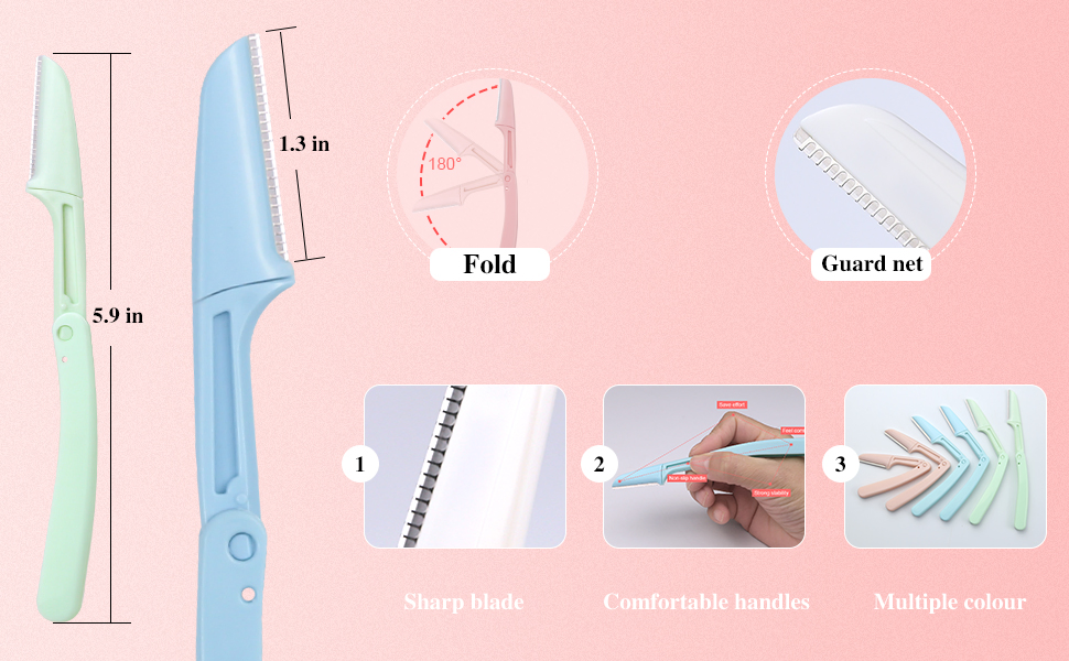 Foldable Private Label Shaving Razor Trimmer Women Facial Eyebrow Razor Shape