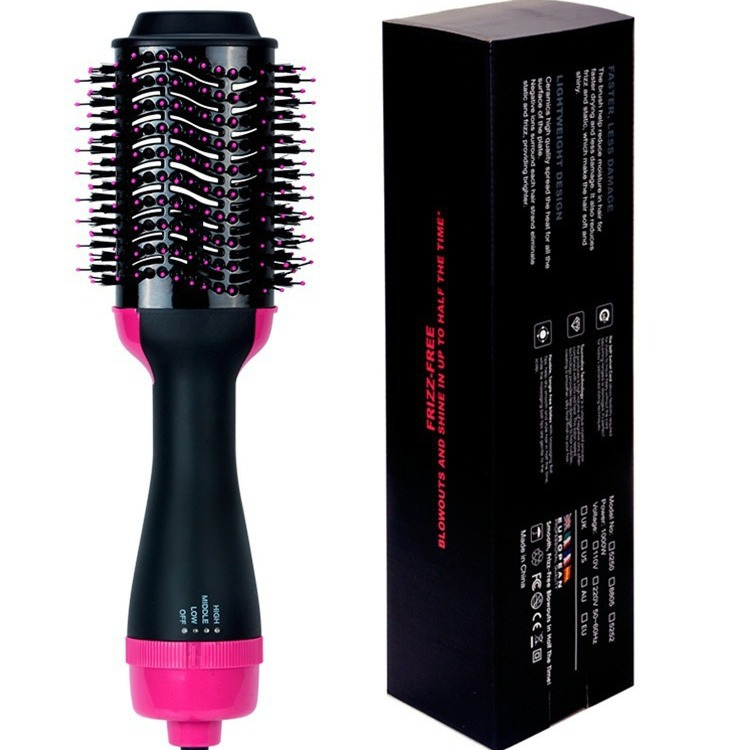 Round Hair Dryer Brush Hot Air Comb Portable Straightener Comb Blowout Brush Professional Electric
