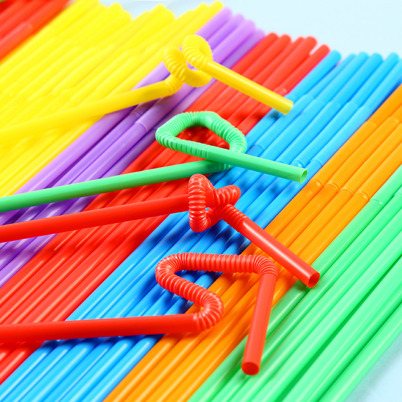 Art Straw Wholesale Disposable Plastic Drink Color Telescopic Long PP Straw