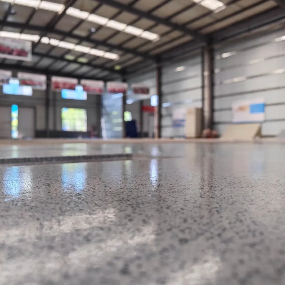 Scratch Proof Colored Flake Epoxy Coating Surface Polyaspartic Flakes Floor