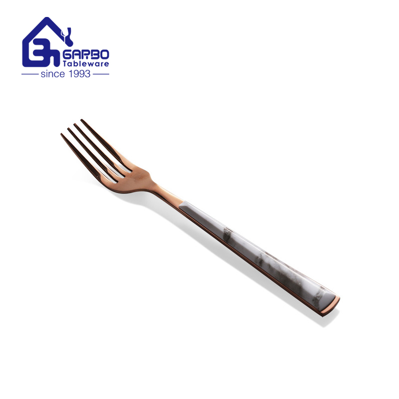 Beige Round Plastic Handle Main Table Stainless Steel Dinner Fork