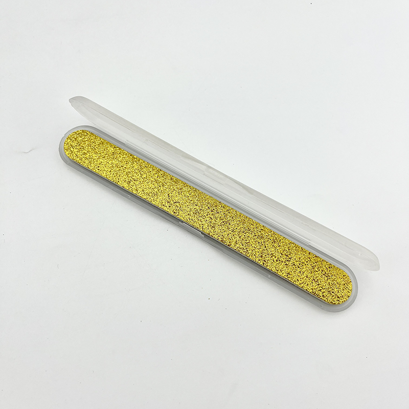 Yellow Color Glitter Round Shape Manicure Accessories Manicure Nail Care Tool EVA Nail File