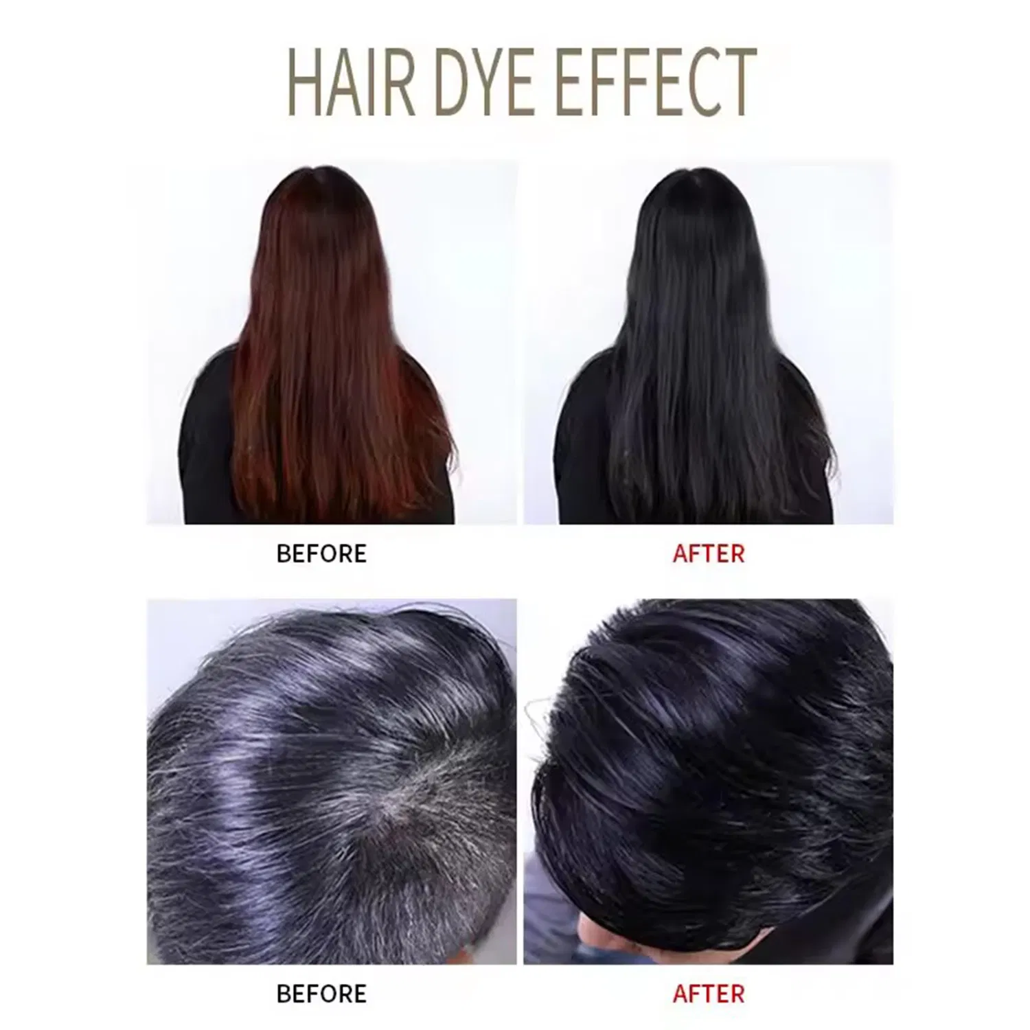 Private Label Ginger Herbal Black Hair Dye Shampoo