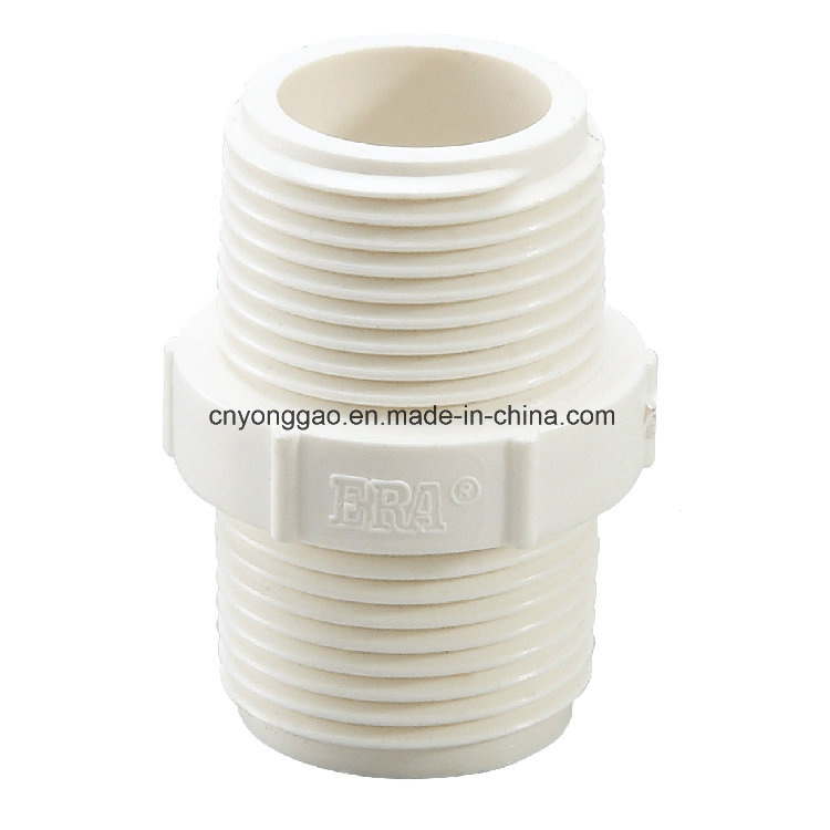 Era UPVC Thread Pipe Fittings M / M Threaded Nipple with CE Certificated