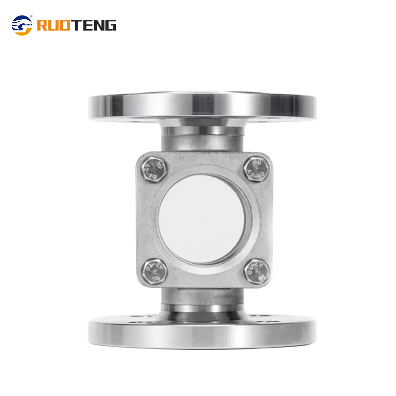 [Ruoteng] Stainless Steel Integrated Flanged Double Window Flapper Type Visual Flow Indicator