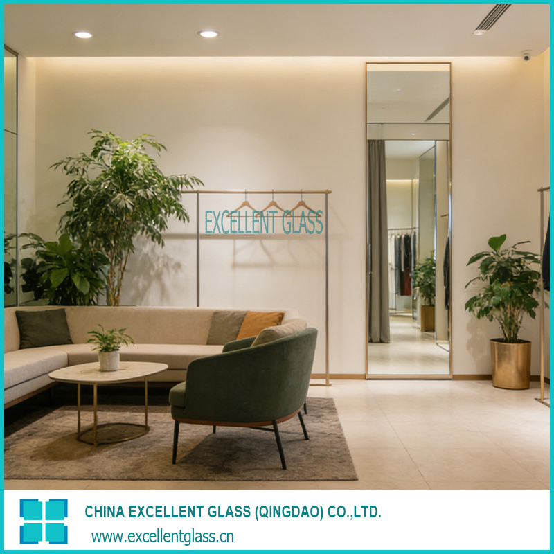 Clear Reflection Mirror - Tempered Safety Glass Mirror for Commercial & Residential Use