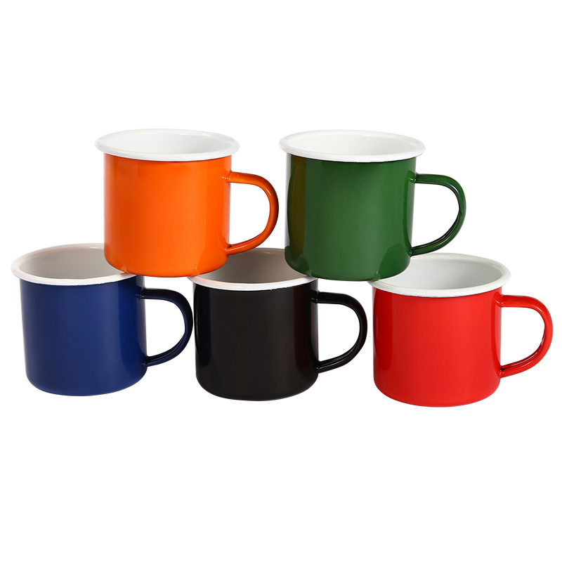 Colorful Enamel Coffee Mugs High Quality Personalized Gift-Printing Camping Mug Enamel