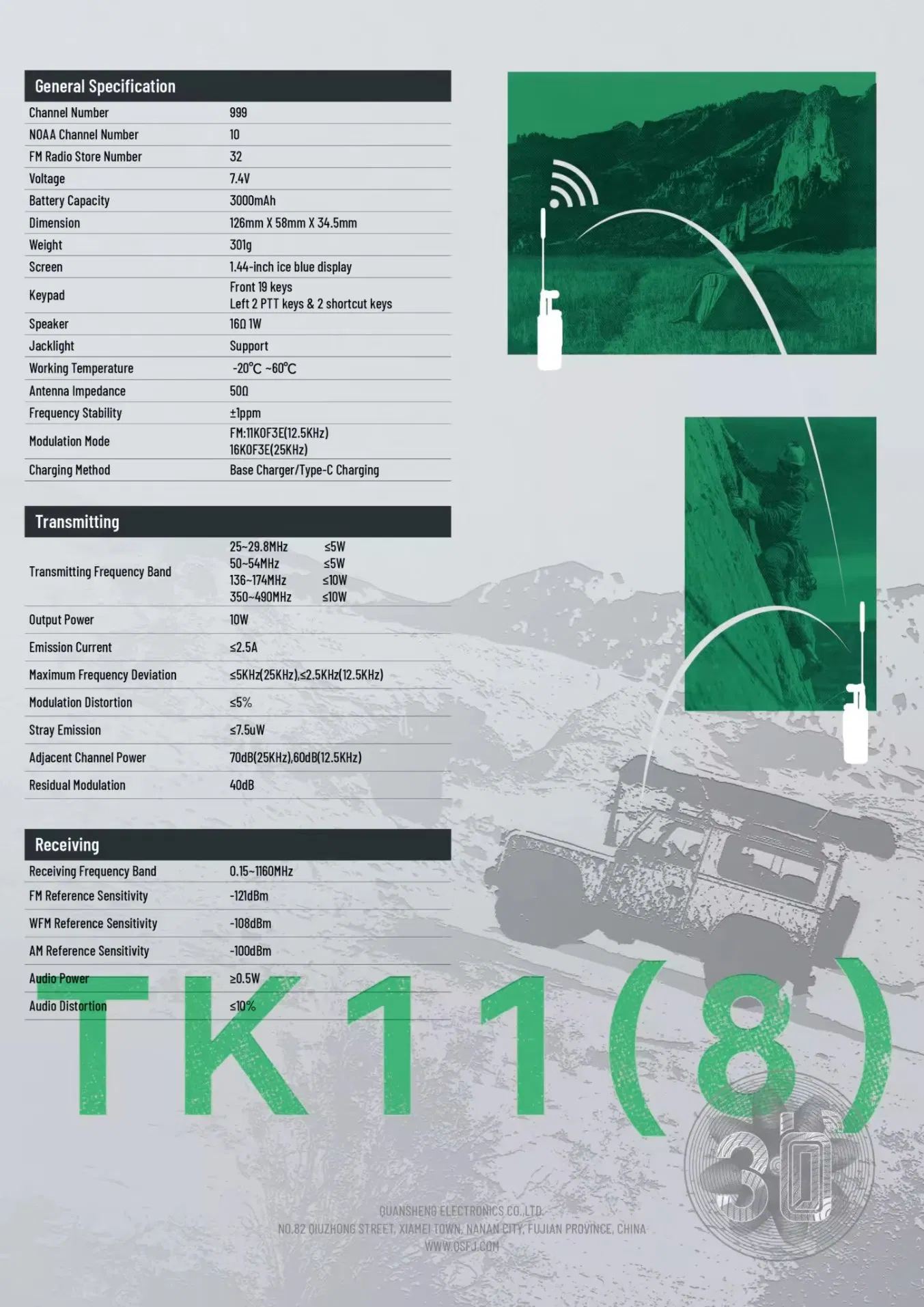 Радиостанция Quansheng TK11 10W, мультидиапазонная