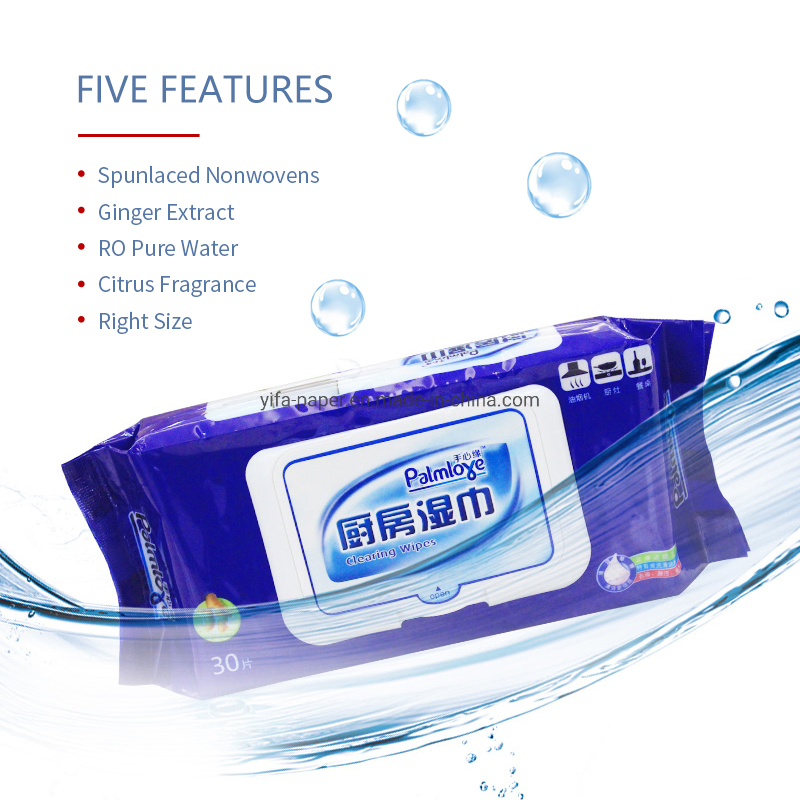 F130 Disposable Kitchen Cleaning Wet Wipes with Ginger Fragrance - GMPC