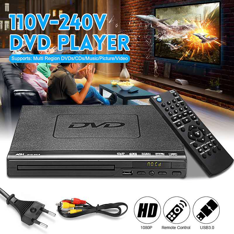 Черный USB 3.0 DVD-плеер для домашнего кинотеатра